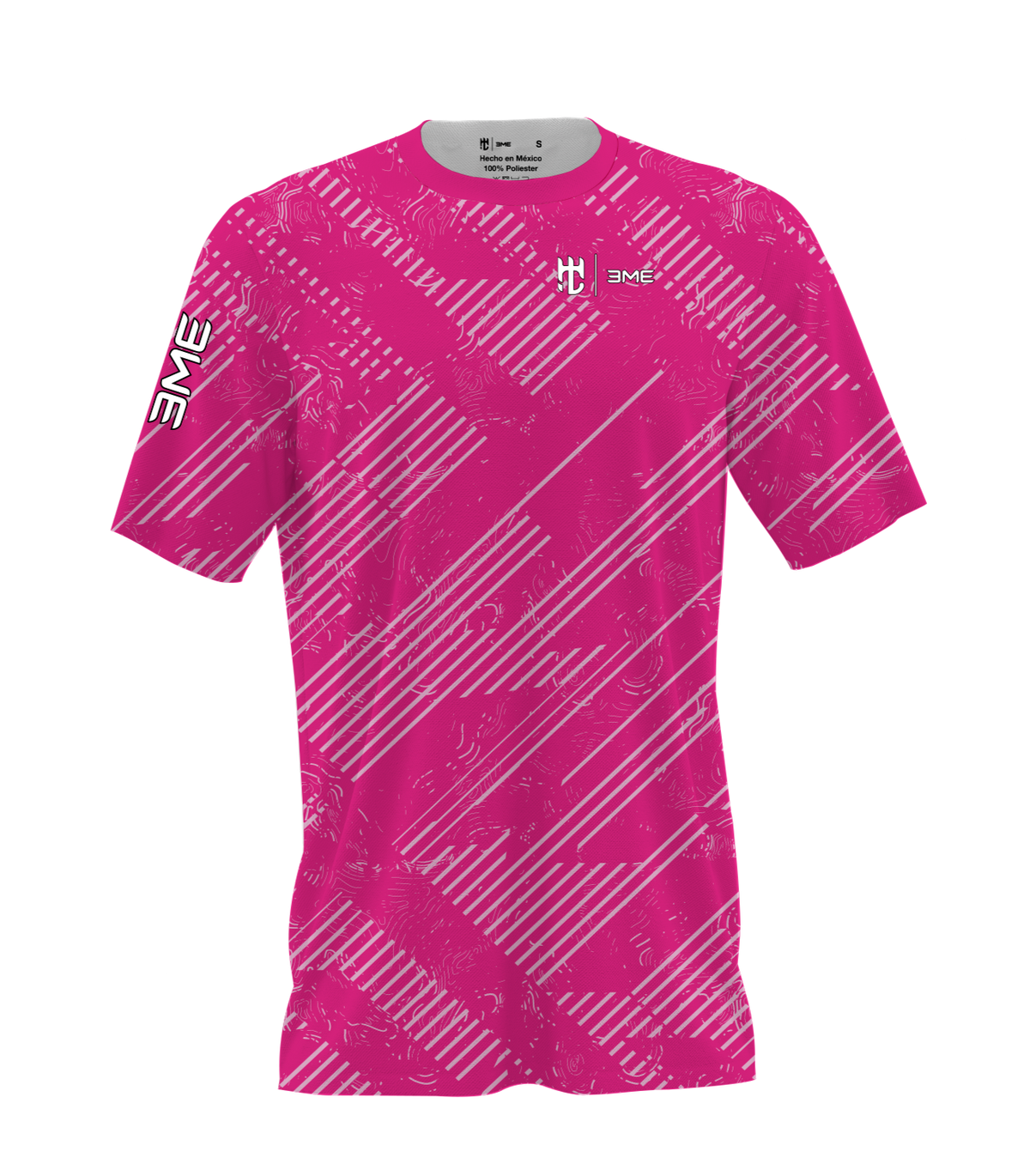 PLAYERA C/R FIGURAS LÍNEAS ROSA – M SPORTS